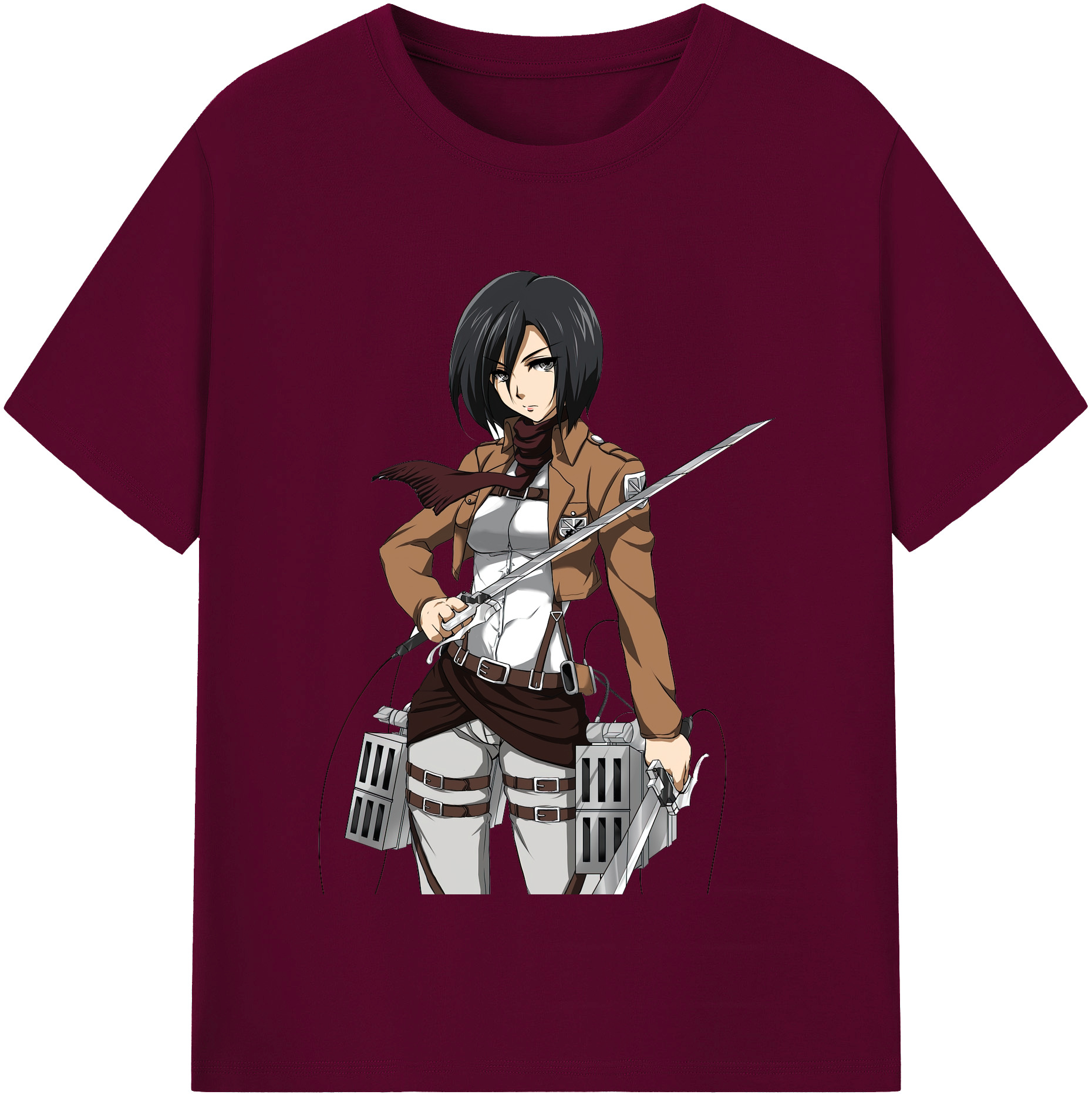 （画像用） 進撃の巨人 ミカサ·アッカーマン Attack on Titan Mikasa Ackerman レディースカジュアルプリントTシャツ（綿100％）